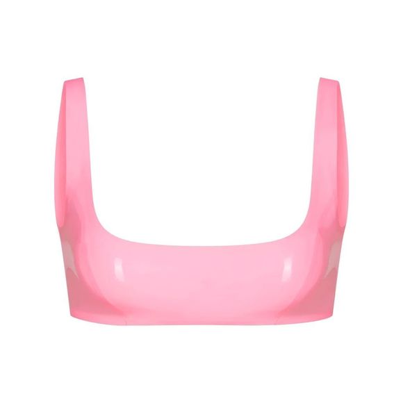 Skims Latex Scoop Neck Bralette Sz SMALL in Neon Blush - Picture 1 of 9